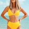 Top 10 ⌛ Cupshe Yellow Double V High Waisted 👙 Bikini ✔️