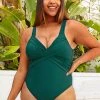 Cheap ⌛ Cupshe Sydney Ruched Plus Size One Piece 🩱 Swimsuit 🎉