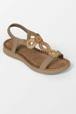 Best Sale π€© Cupshe Baja Open Toe Rhinestone Flat Sandals β¨
