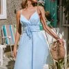 Cheap 🎁 Cupshe Norma V-neck Elastic Waisted Slip 👗 Dress 😀
