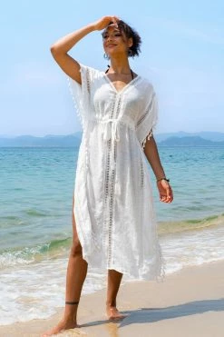 Hot Sale 🛒 Cupshe Juliet Tassel Trim Belted Cover Up 👍