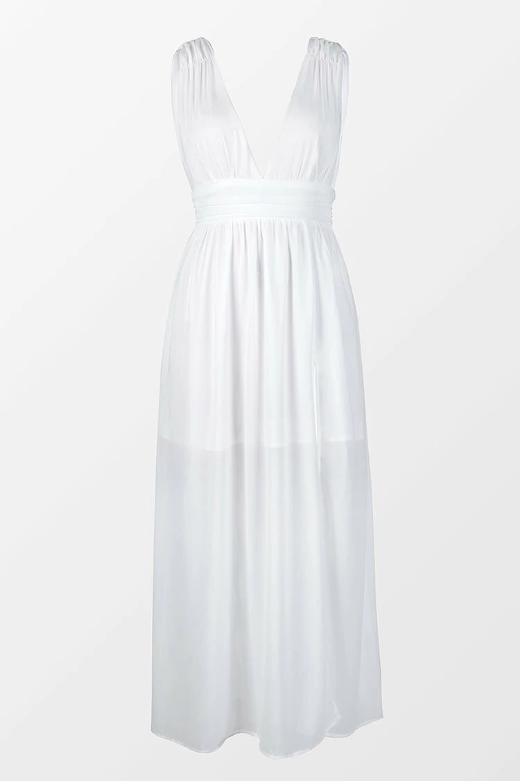 Brand new 🔥 Cupshe Mckenzie White Backless Split Maxi 👗 Dress ✨ 3 Brand new 🔥 Cupshe Mckenzie White Backless Split Maxi 👗 Dress ✨ - Image 3