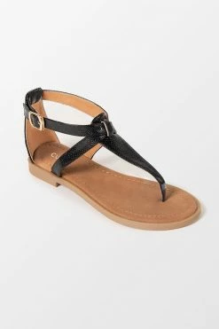 Best reviews of π Cupshe Baja Black Open Toe Thong Strap Sandals π