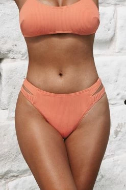 Brand new 😍 Cupshe Ribbed Sunburst Rib Side Tab Hipster 👙 Bikini Bottom ✨