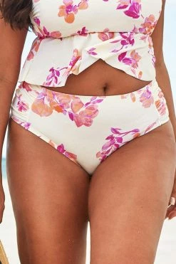 Best Sale β€οΈ Cupshe Larissa Floral Ruched Plus Size π Bikini Bottom π§¨