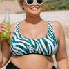 Cheapest 🎁 Cupshe Amiyah Zebra Print Cut Out Plus Size 👙 Bikini Top ⭐