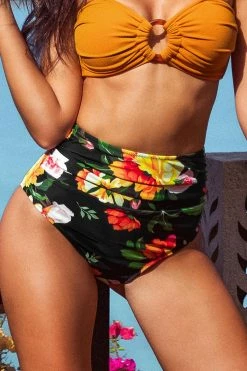 Cheap ⌛ Cupshe Sweet Floral High Waisted 👙 Bikini Bottom 🎉