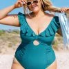 Brand new ✨ Cupshe Ashley Ruffle Trim Plus Size One Piece 🩱 Swimsuit 😀
