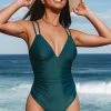 Best deal 👍 Cupshe Allie Ruched Cut-out Back One Piece 🩱 Swimsuit 😀