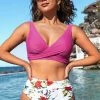 Cheapest 😀 Cupshe Ryan Twist Lace Up High Waisted Floral 👙 Bikini 😍