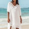 Discount 🎉 Cupshe White Crochet Dolman Sleeve Cover Up 🔔
