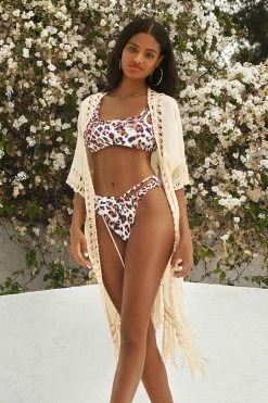 Buy π Cupshe Zola Crochet Trim Kimono Cover Up With Tassel β