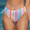 Best Pirce 💯 Cupshe Soleil Stripe Side Shirred Hipster 👙 Bikini Bottom 🎉