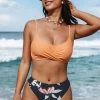 Brand new 🔔 Cupshe Selina Crisscross Ruched Floral 👙 Bikini 👏