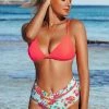 Promo 🌟 Cupshe Neon Pink Floral Triangle 👙 Bikini 🔔