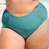 Flash Sale 👏 Cupshe Myah Green Ruched High Waisted Plus Size 👙 Bikini Bottom 🤩