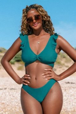 Wholesale π Cupshe Laurel Ruffle Trim Tie Back π Bikini β