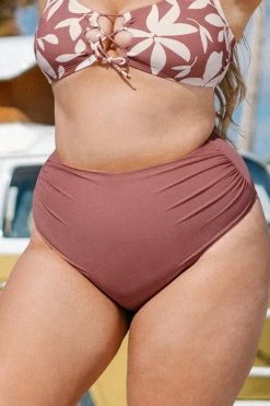 Best Sale ❤️ Cupshe Charmed Romance Shirring Plus Size 👙 Bikini Bottom 🤩