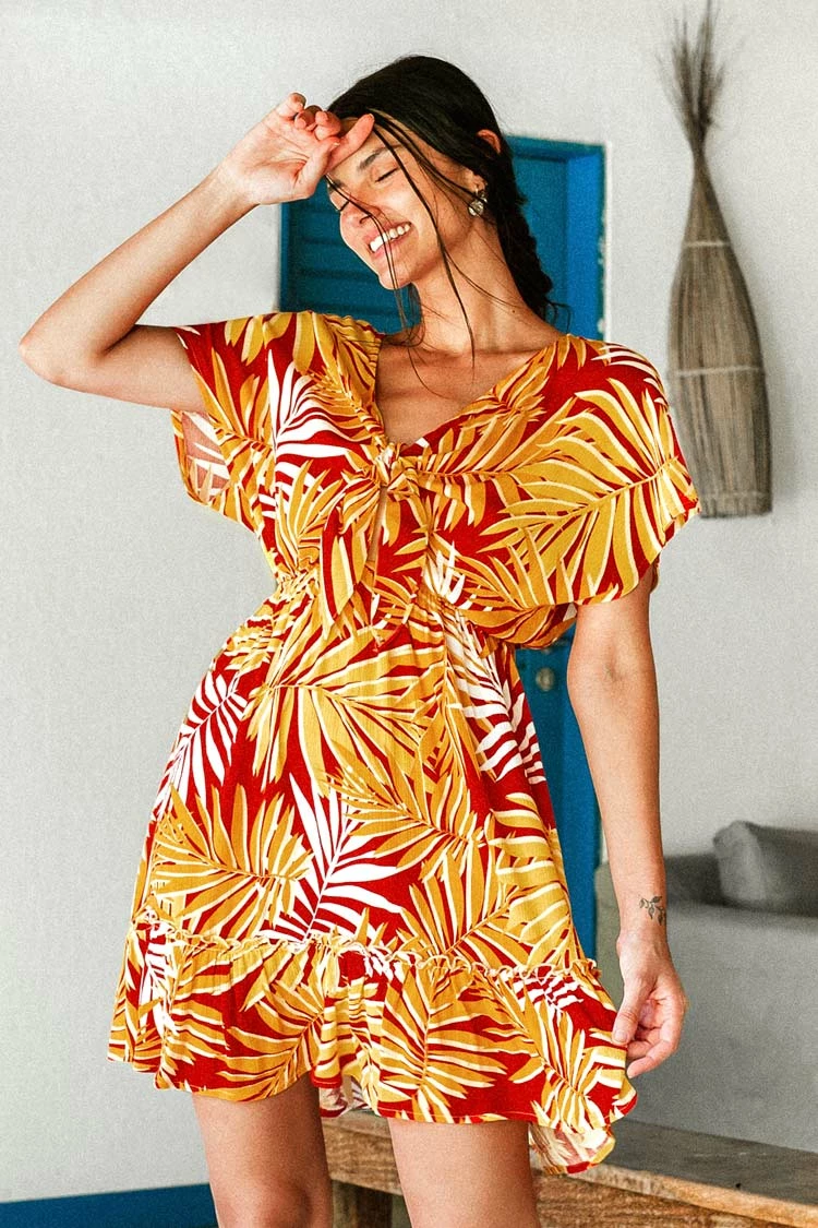 Top 10 π Cupshe Maiya Leafy Tie Front π Dress π― 1 Top 10 π Cupshe Maiya Leafy Tie Front π Dress π―