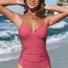 Hot Sale 🛒 Cupshe Dark Coral Scallop Trimmed One Piece 🩱 Swimsuit 🎉