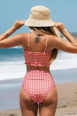 Coupon 🛒 Cupshe Red Gingham Smocked 👙 Bikini ✨ -Cupshe Online Shop 2021 2 b2c406f7 fe50 4781 821a f73653f323b0