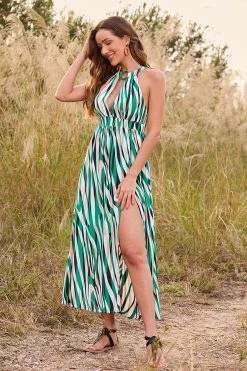 Cheap β Cupshe Zariyah Zebra Print O-Ring Ruching Cut Out Maxi π Dress π₯