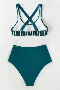 Buy ✔️ Cupshe Teal And White Striped High Waisted 👙 Bikini ❤️ -Cupshe Online Shop 2 105415ba 2e43 4418 94af d15fd41817e4