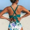 Hot Sale 🌟 Cupshe Tropical Palms Twist-Front High Waisted 👙 Bikini 🎉