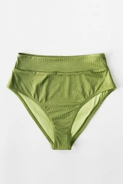 Deals 🛒 Cupshe Green Textured High Waisted 👙 Bikini Bottom ✨ -Cupshe Online Shop 2 1e2d9219 3fae 4a66 a519 02d3bd51d752