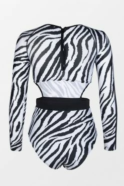 Best Sale 🛒 Cupshe Cheyanne Zebra Cut Out Long Sleeve One Piece 🩱 Swimsuit ⌛ -Cupshe Online Shop 2 27a89b52 c260 46ed a2cf a4cedb164d33