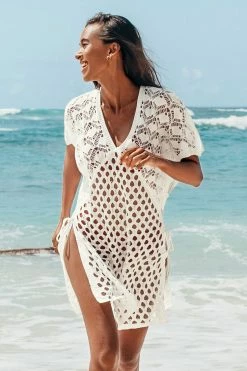 Top 10 👍 Cupshe Honeycomb Lace Up Tunic Cover Up 😍