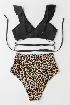 Promo 😀 Cupshe Black and Leopard Falbala 👙 Bikini 🧨 -Cupshe Online Shop 2 360d4ca5 2317 4813 b602 a0d1b50ea689