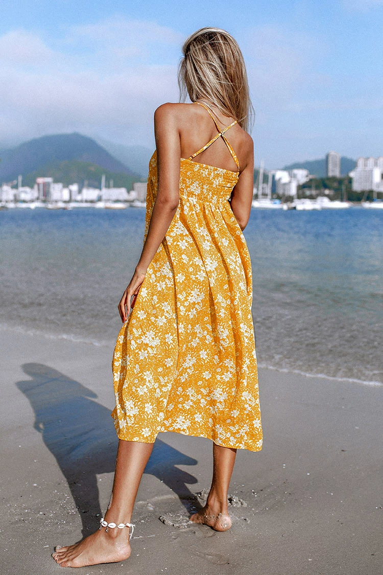 New 🔥 Cupshe Yellow Floral 👗 Dress ✨ 4 New 🔥 Cupshe Yellow Floral 👗 Dress ✨ - Image 4