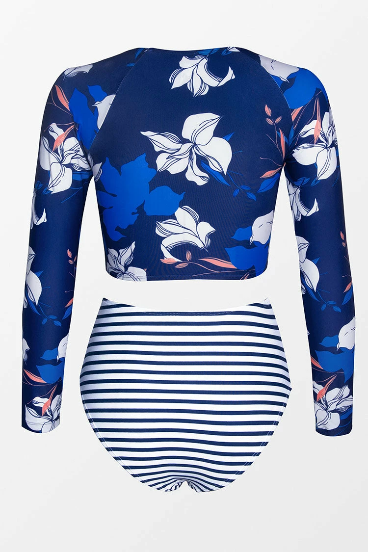 Flash Sale π Cupshe Mackenzie Floral And Striped Long Sleeve π Bikini π 2 Flash Sale π Cupshe Mackenzie Floral And Striped Long Sleeve π Bikini π - Image 2