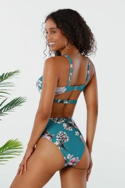 Budget 🤩 Cupshe Blue Floral Twist Cutout High Waisted 👙 Bikini 🔔 -Cupshe Online Shop 2 4b1b79e9 6216 44f6 8b45 3a3d51e46fdc