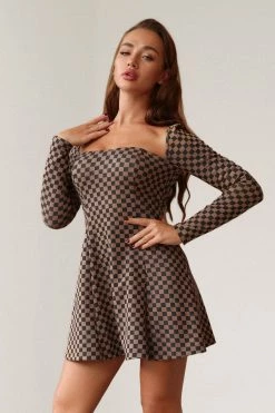 Best Sale ⭐ Cupshe Jill Gingham Square Neck Short 👗 Dress 😀