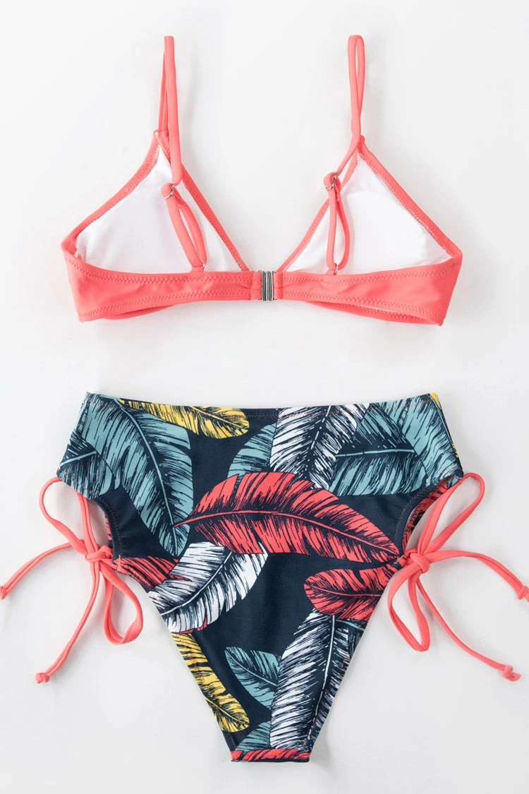 Outlet β Cupshe Pink And Leafy Triangle High Waisted π Bikini π 4 Outlet β Cupshe Pink And Leafy Triangle High Waisted π Bikini π - Image 4