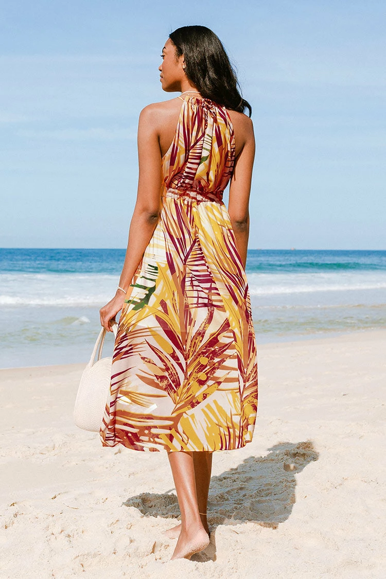 Best Pirce 💯 Cupshe Annabella Yellow Tropical Plants 👗 Dress ✔️ 2 Best Pirce 💯 Cupshe Annabella Yellow Tropical Plants 👗 Dress ✔️ - Image 2