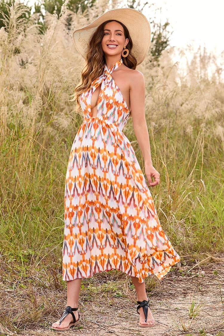 Hot Sale 😍 Cupshe Kayleigh Geometric Print Cross Halter 👗 Dress 🧨 1 Hot Sale 😍 Cupshe Kayleigh Geometric Print Cross Halter 👗 Dress 🧨