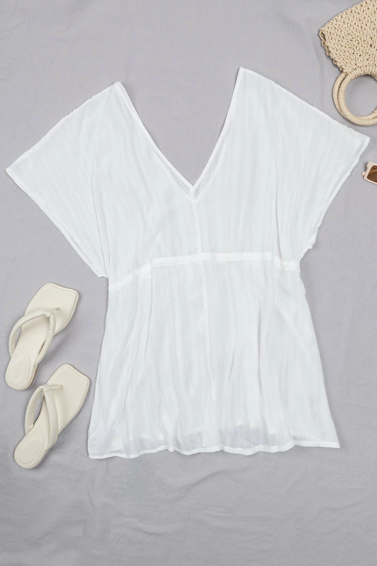 Brand new π Cupshe Mattie White Drawstring Waist Cover Up π― 2 Brand new π Cupshe Mattie White Drawstring Waist Cover Up π― - Image 2