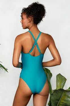 Budget 🔥 Cupshe Blue High Neck Scalloped 🩱 Swimsuit 🌟 -Cupshe Online Shop 2 a352ebe9 5f3a 45d6 bf20 bd7bf6c8feb2