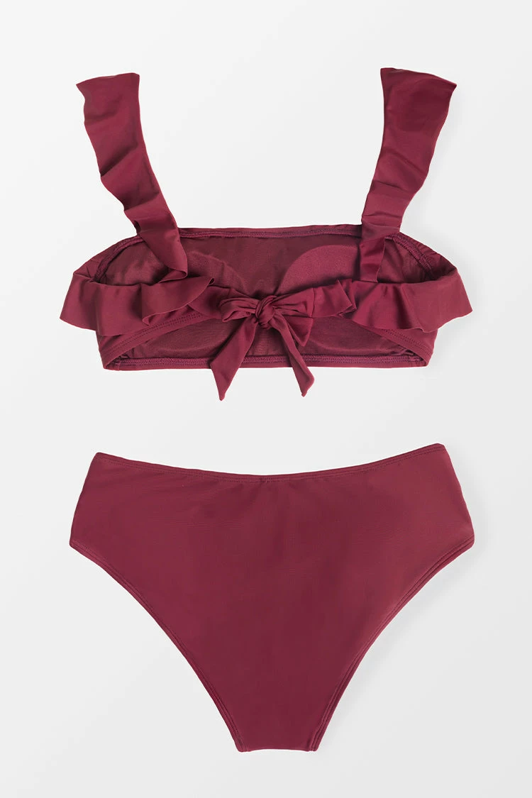Wholesale π€© Cupshe Carla Burgundy Ruffle Belted π Bikini π 4 Wholesale π€© Cupshe Carla Burgundy Ruffle Belted π Bikini π - Image 4