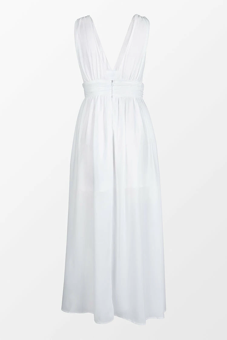 Brand new 🔥 Cupshe Mckenzie White Backless Split Maxi 👗 Dress ✨ 4 Brand new 🔥 Cupshe Mckenzie White Backless Split Maxi 👗 Dress ✨ - Image 4