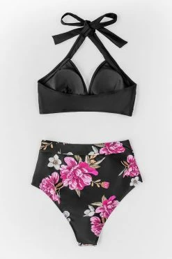 New 🔥 Cupshe Black Floral Halter High Waisted 👙 Bikini 🌟 -Cupshe Online Shop 2 c74a13cc 4e57 4569 895a 1b6aecc28603