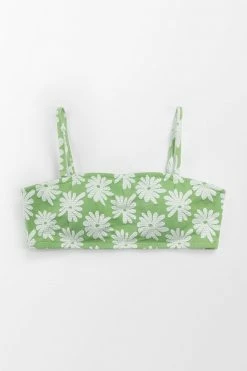 Best Pirce 👏 Cupshe Light Green Floral Bandeau 👙 Bikini Top 🧨 -Cupshe Online Shop 2 dfb420f8 2bc7 45a1 9526 a36abef030ee