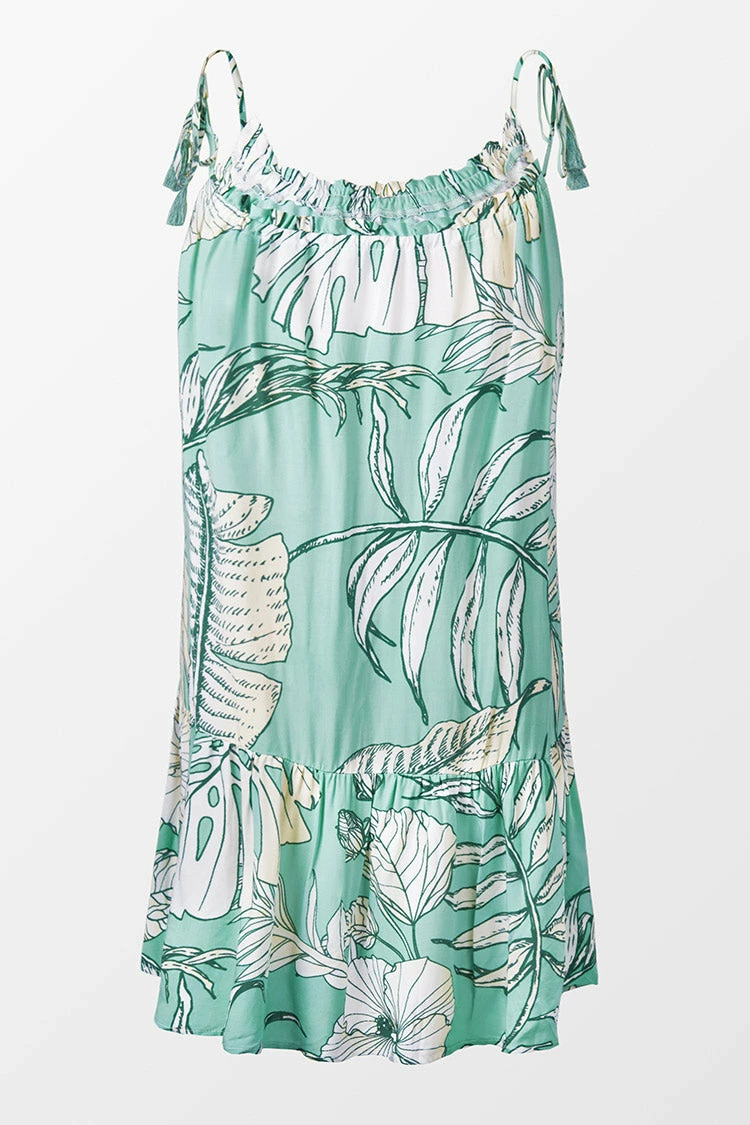 New βοΈ Cupshe Emmeline Leafy Ruffle Loose Waisted Drawstring Slip π Dress 𧨠2 New βοΈ Cupshe Emmeline Leafy Ruffle Loose Waisted Drawstring Slip π Dress 𧨠- Image 2