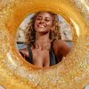 Best deal 🛒 Cupshe Gleam Inflatable Golden Sparkle and Shine Swimming Ring 🔔