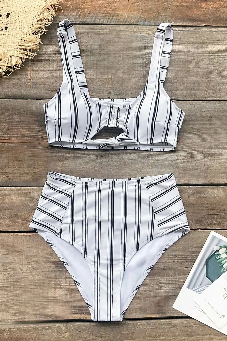 Cheapest β¨ Cupshe Navy and White Vertical Stripe High Waisted π Bikini π 3 Cheapest β¨ Cupshe Navy and White Vertical Stripe High Waisted π Bikini π - Image 3