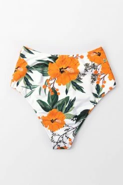 Best Sale 🤩 Cupshe Orange Floral Shirring High Waisted 👙 Bikini Bottom ⭐ -Cupshe Online Shop 3 1efd8de7 ba40 4f76 b2ac aa3624660d83