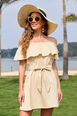 Deals 👍 Cupshe Marlene Ruffle Off Shoulder Tie Waist 👗 Dress 👍 -Cupshe Online Shop 3 210b10c2 92c2 4c7d ad1b 07b2e540187b